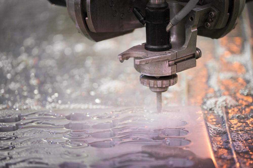 Abrasive waterjet cutting machine in action Hyderabad