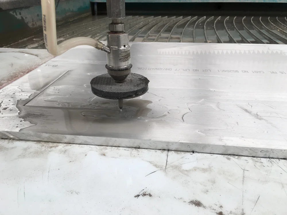Stone waterjet cutting nozzle close up Hyderabad